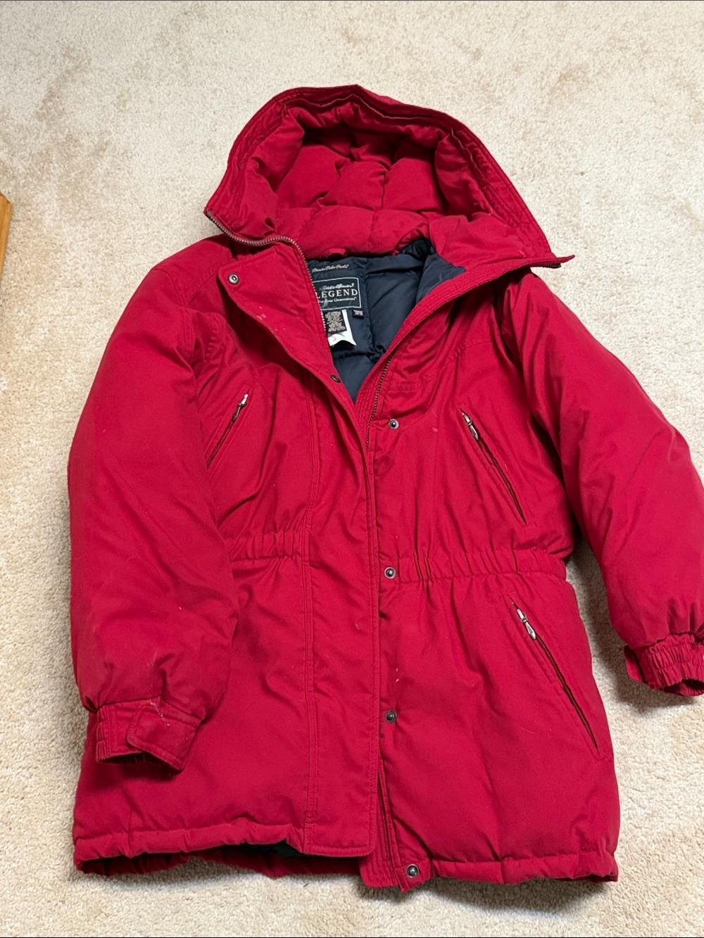 Eddie Bauer Premier Red Women's Puffer Parka Jacket
